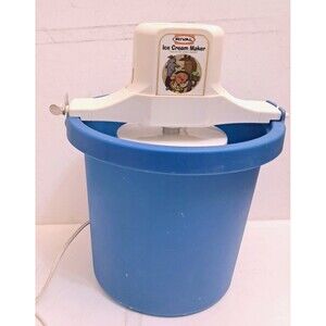 Rival Ice Cream Maker 4 Quarts Blue 8402 Vintage